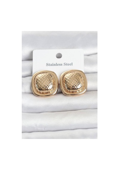 316l Çelik Gold Renk Düğme Model Kadın Küpe Tj-bkp11816 Evimdeyokyok