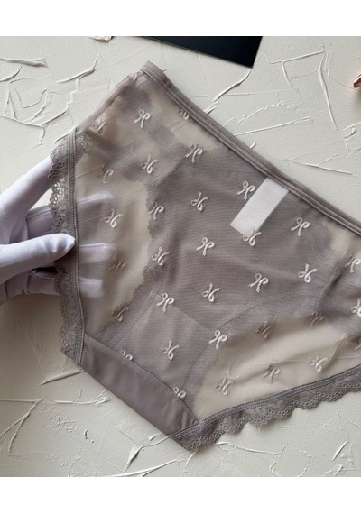 Arya Japon Style Arkası Tül Cut-out Dantel Detaylı Cheeky Külot/s Bej