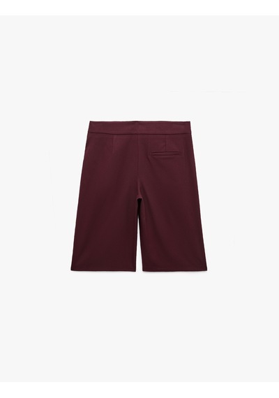 Koton Kemer Detaylı Viskon Karışımlı Pileli Normal Bel Bermuda Şort Bordo 7wak40158pw Koton Kemer Detaylı Viskon Karışımlı Pileli Normal Bel Bermuda Şort Bordo 7wak40158pw
