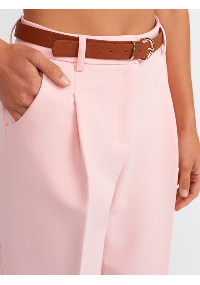 Dilvin Model Kemerli Pantolon Pudra