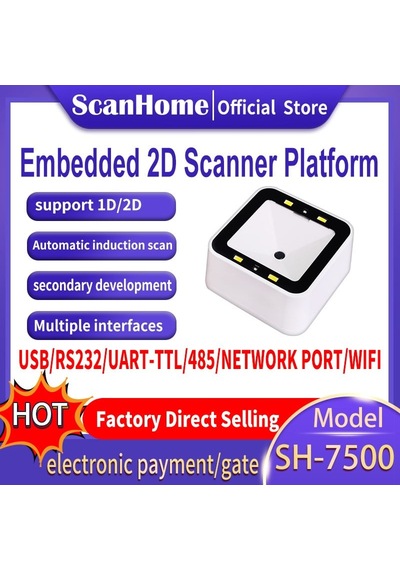 Scanhome Sh-7500 Sabit 2d Karekod Ve Barkod Okuyucu Usb Kablolu