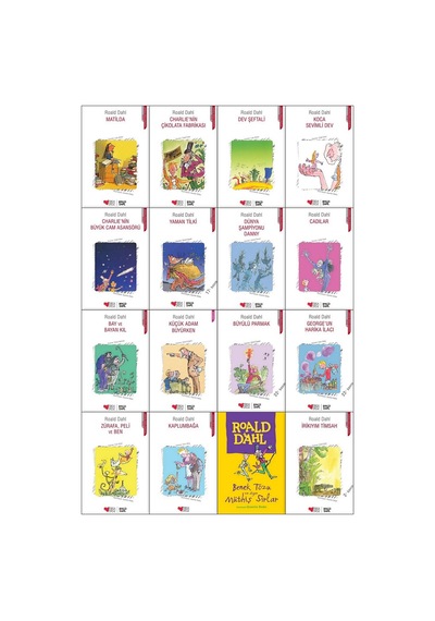 Çikolata Fabrikası - Matilda - Cadılar - Büyülü Parmak - Sevimli Dev 16 Kitap Set
