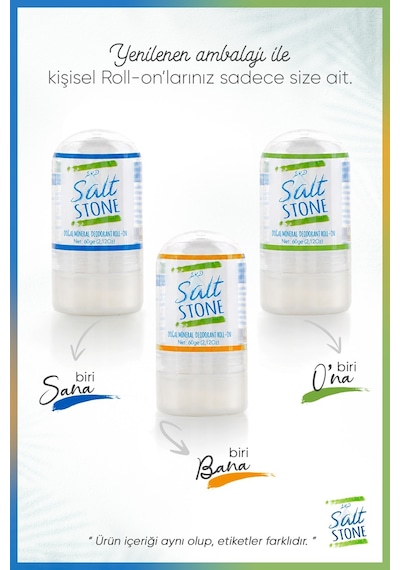 Erd Salt Stone Doğal Mineral Unisex Roll-On Deodorant 60 G Erd Salt Stone Doğal Mineral Unisex Roll-On Deodorant 60 G