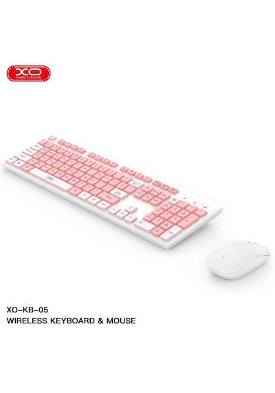 Dco Kb-05 Kablosuz Klavye Ve Mouse Seti Pembe Optik
