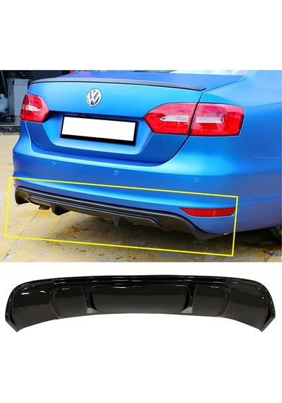 Vw Jetta Mk6 R Difüzör Difizör Plastik Parlak Siyah 2010 2011 2012 2013 2014 Arka-bodykit-ek-karlık
