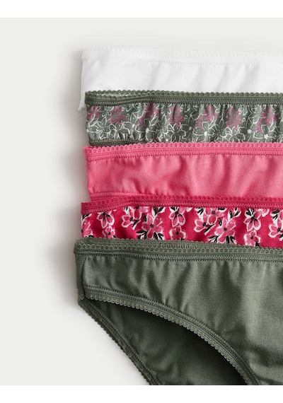 Marks & Spencer 5'li Cotton Lycra Bikini Külot Seti T61005101x Pembe