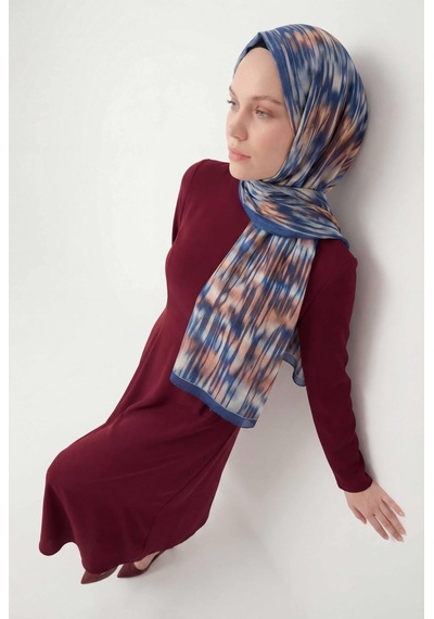 Silk Home Su Yolu Desen Somon 75x195 Soft Şal Çok Renkli