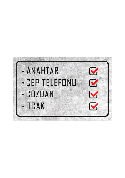 Dekoratif Kapı Önü Paspası - Kaymaz Taban 95 Çok Renkli