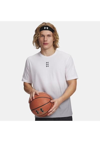 Under Armour Hoops Triple Logo Erkek Çocuk Beyaz Tişört