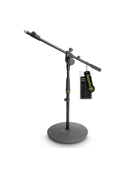 Gravity Ms 2222 B Yuvarlak Tabanlı Kısa Mikrofon Standı Ve 2 Nokta Ayarlama Teleskopik Bom Gms222b