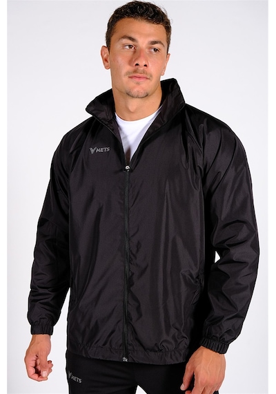 Mets Strike - Unisex Siyah Astarlı Spor Yağmurluk - 60YĞM08 Siyah