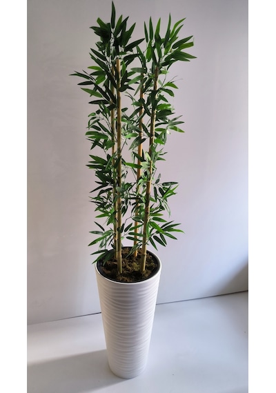 Rüzgar Yapay Çiçekçililk 180 Cm Bambu Ağacı Kumsal Saksı Yeşil