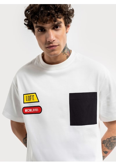 LOFT Loose Fit Erkek Tshirt K.kol Lf2036528 Q1.v1 Beyaz