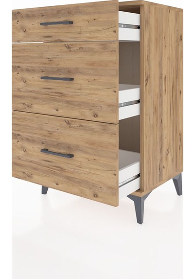 Hyperion Komodin 3 Çekmeceli 60x44x96 Çam-çam Çam