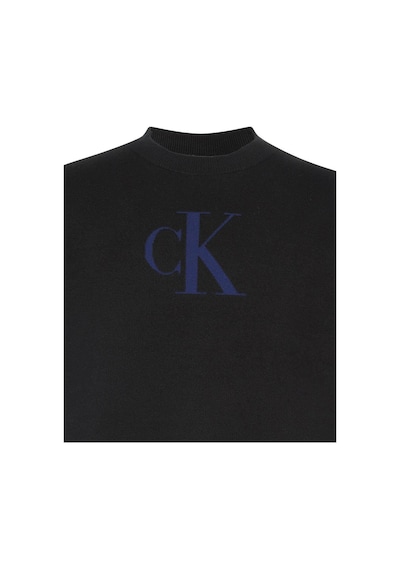 Calvin Klein Ls Cttn Cashmere 3d Logo Crwnk S-11157 Black