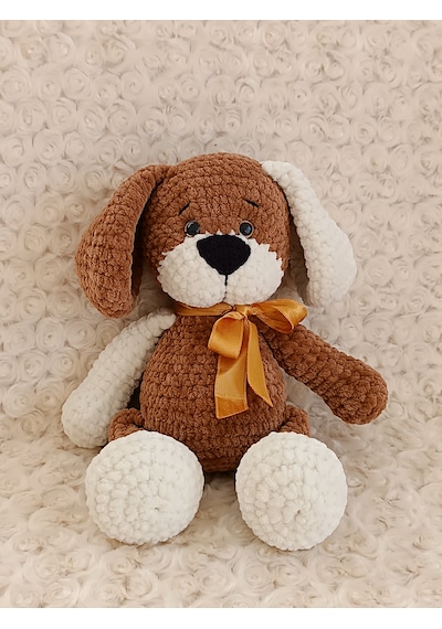 El Yapımı Amigurumi Kadife İp Köpek /oyuncak/hediyelik/sağlıklı Oyuncak 30 Cm