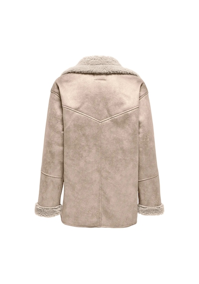 Only Kadın Yakası Ve İçi Kürklü Süet Mont 15322037 Taş Taş