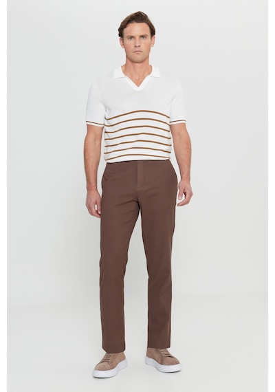 Erkek Vızon Pamuklu Comfot Fit Rahat Kesim Yan Cepli Armürlü Casual Esnek Pantolon Vızon