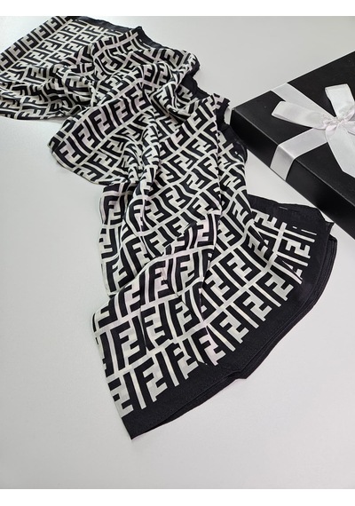 Miorel Scarfs F Desen İthal Vual İpek Şal Aksesuar Fular Silk Scarfs Shawl Hijab Beyaz