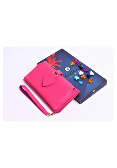 Ozka Leather Collection Telefon Bölmeli Trend Maça Klips Kadın Cüzdan Pembe