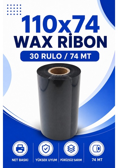 110x74mm Wax Ribon 30 Rulo 74 Mt Yüksek Kalite Kargo, Lojistik Termal Transfer 1