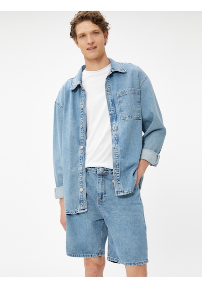 Koton Oversize Kot Şort Düğmeli 5 Cepli Pamuklu Orta İndigo 3sam40386nd 3SAM40386ND740 İndigo Koton Oversize Kot Şort Düğmeli 5 Cepli Pamuklu Orta İndigo 3sam40386nd 3SAM40386ND740 İndigo