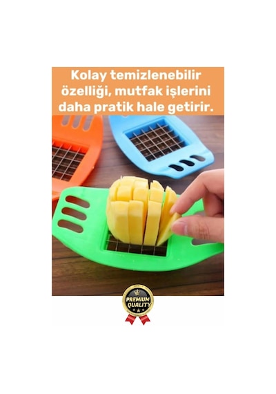 Yepyeni Pratik Paslanmaz Çelik Kızartma Kesici Sebze Soğan Kesme Doğrama Patates Dilimleme Aleti Çok Renkli