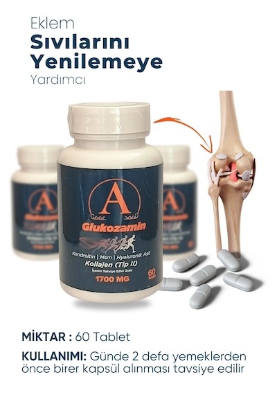Ayos Life Glukozamin Kolajen Kondroitin Msm Hyaluronik Asit ve Tip-II Kolajen İçeren Takviye Edici Gıda 60 Tablet