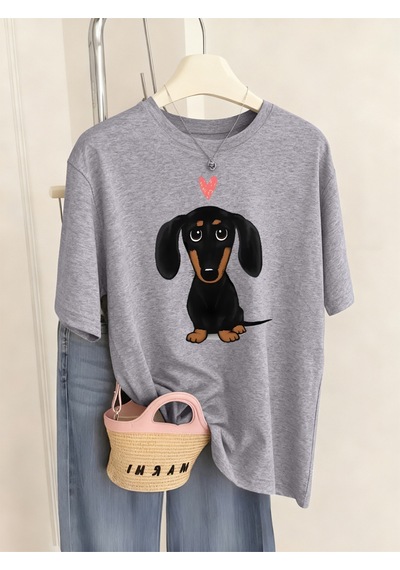 Noıssey Urban Pop Graphic Kadın Tişört Koleksiyonukod 5511 Gri