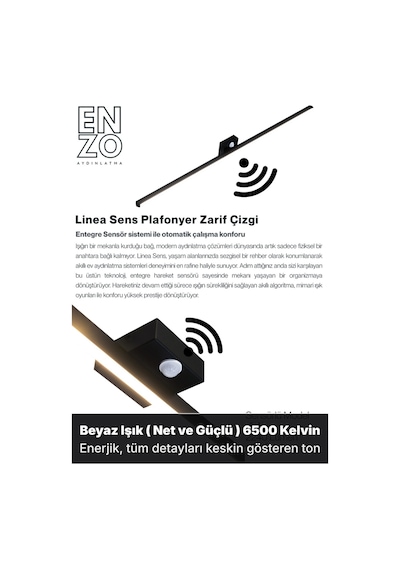 Linea Sensörlü Aşağı Işık - Tavan Plafonyer Beyaz Işık