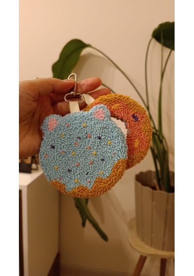 Aynalı Donut Anahtarlık Charm Turkuaz