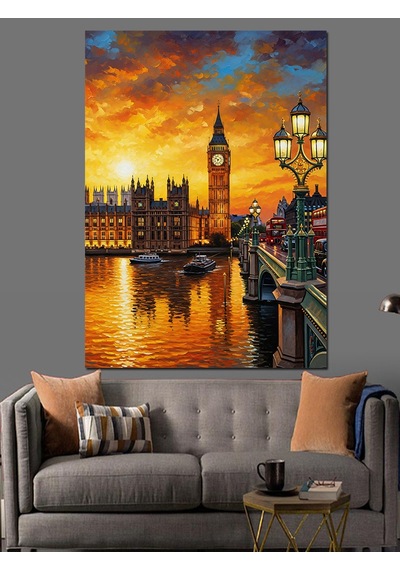 Ahşap Tablo Londra Big Ben Manzarası