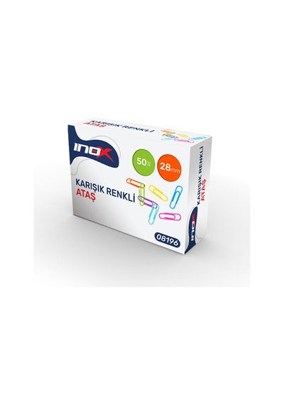 İnox Karışık Renkli Ataş 28 Mm 50'li Paket