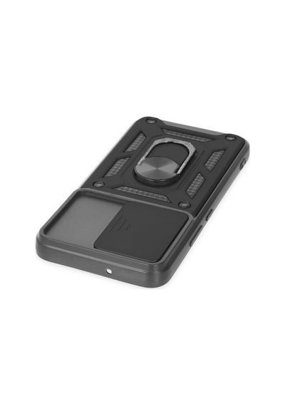 Samsung Galaxy S22 Kılıf Pars Lens Yüzüklü Silikon - Siyah Düz Renkli