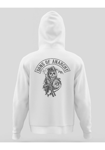 Startmore Sons Of Anarchy Samcro Kapüşönlu Hoodie Beyaz