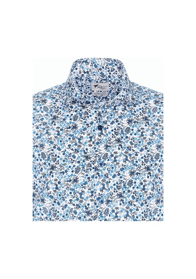AC&Co / Altınyıldız Classics Erkek Beyaz Mavı Pamuklu Slim Fit Dar Kesim Büyük İtalyan Yaka Baskılı Gömlek Beyaz Mavı AC&Co / Altınyıldız Classics Erkek Beyaz Mavı Pamuklu Slim Fit Dar Kesim Büyük İtalyan Yaka Baskılı Gömlek Beyaz Mavı