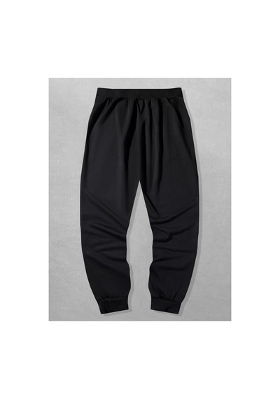 Tarzsokak Guys Letter Fire Graphic Drawstring Eşofman Altı Siyah