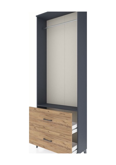 Arges Dolap Tek Raflı 2 Çekmeceli Tek Askılı 88x30x243 Antrasit-çam Antrasit Arges Dolap Tek Raflı 2 Çekmeceli Tek Askılı 88x30x243 Antrasit-çam Antrasit