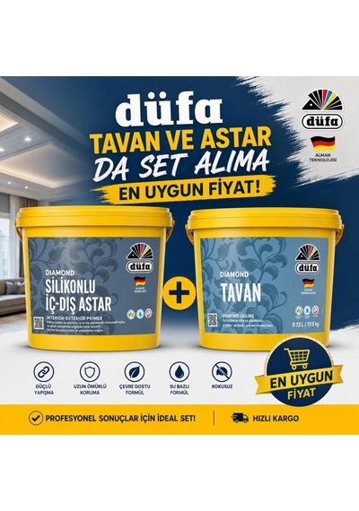 Düfa Diamond Tavan Boyası 17.5 Kg+düfa Diamond Silikonlu İç Dış Cephe Astarı 17.5 Kg Diğer