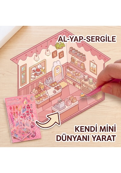 Bakgelal 3d Dıy Oda Tasarım Sticker Seti Cımbızlı Dekorasyon Ve Giydirme Çıkartma Aktivite Seti - 9017423218494 Çok Renkli