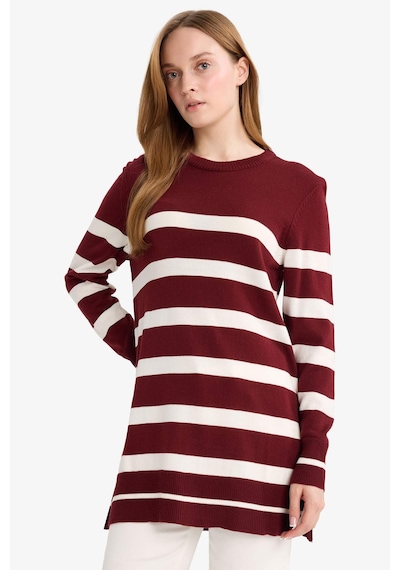 Defacto Regular Fit Bisiklet Yaka Çizgili Kazak Tunik C6031ax25wnbr281 Bordo-br281 Defacto Regular Fit Bisiklet Yaka Çizgili Kazak Tunik C6031ax25wnbr281 Bordo-br281