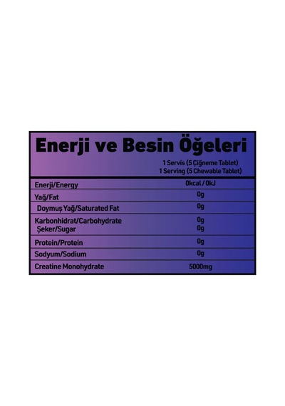 Grımsupps Creatıne Monohydrate 150 Çiğneme Chewable Tablet 30 Servis