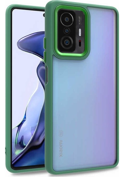 Xiaomi Mi 11t 5g Kılıf Kamera Çıkıntılı Arkası Şeffaf Hassas Tuşlu Kenarlı Kapak Flora