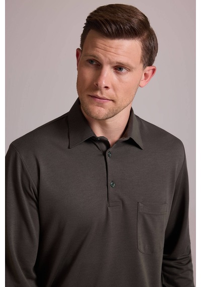 Ysf Erkek Koyu Yeşil Polo Yaka Sweatshirt