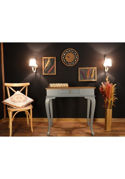 Wooding 80 Cm Çekmeceli Masif Gri Naturel Dresuar (548586312) Gri