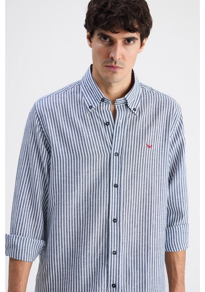 D'S Damat Ds Damat Comfort Lacivert Çizgili Gömlek 6hc02g816304m Çok Renkli