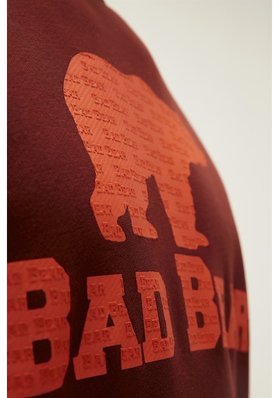 Bad Bear Logo Crewneck Erkek Sweatshirt-25278 Bordo