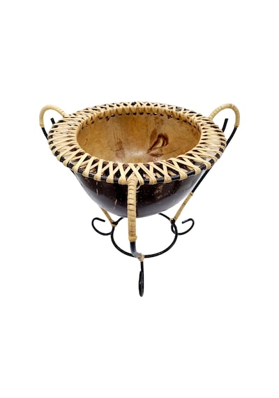 Hindistan Cevizi Şekerlik Spiral Coconut Metal Ayaklı Coconat Kase No 1