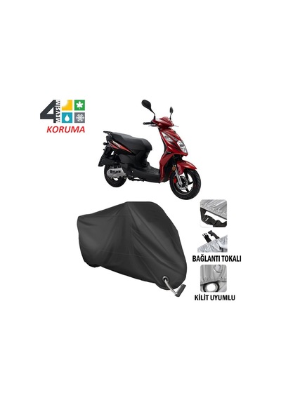 Sym Symply 125 Motosiklet Brandası ( Kilit Uyumlu - Siyah