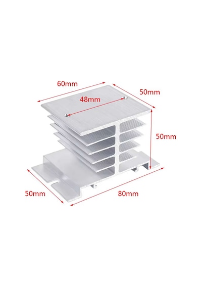 Ssr Alüminyum Soğutucu Blok Solid State Röleler İçin 10a/40a Ray Montaj Edilebilir Isı Sıcaklık Düş